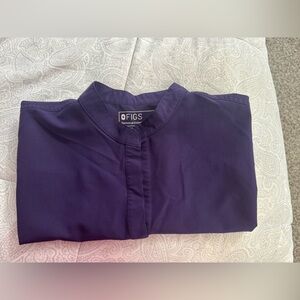 Figs Purple oversized mandarin scrub top size XL women's